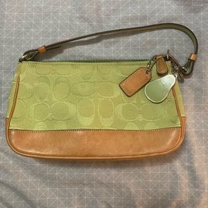 Vintage Green Pear Coach Shoulder Purse